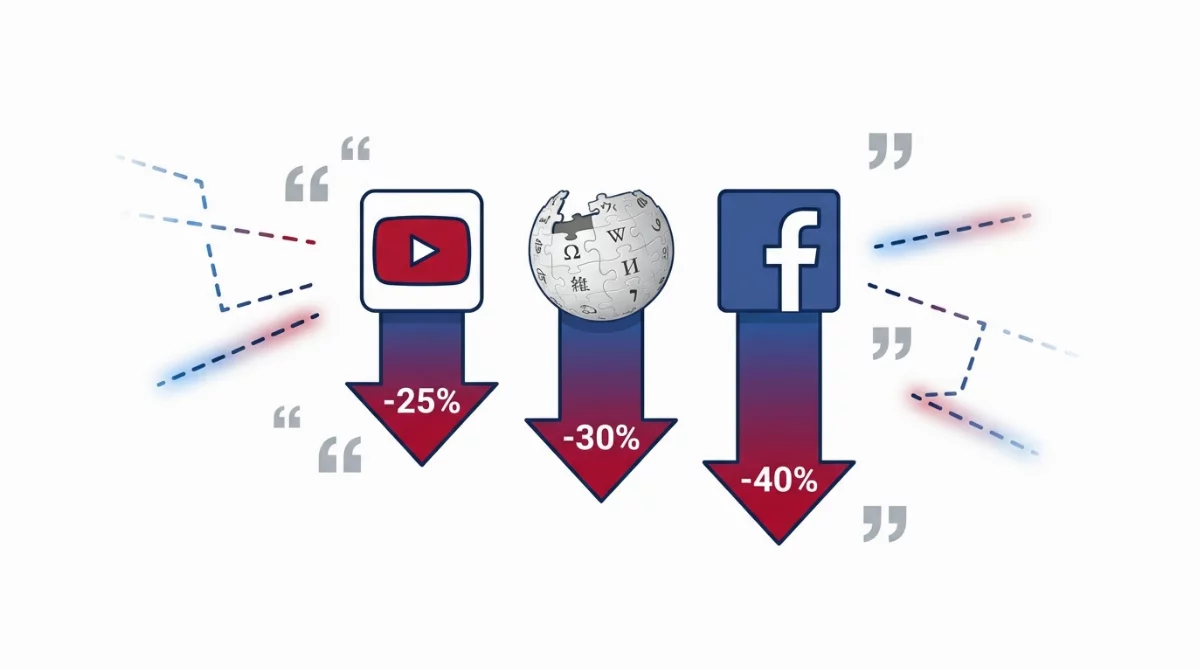 ChatGPT délaisse YouTube, Wikipedia et Facebook : chute de 70 à 91% des citations